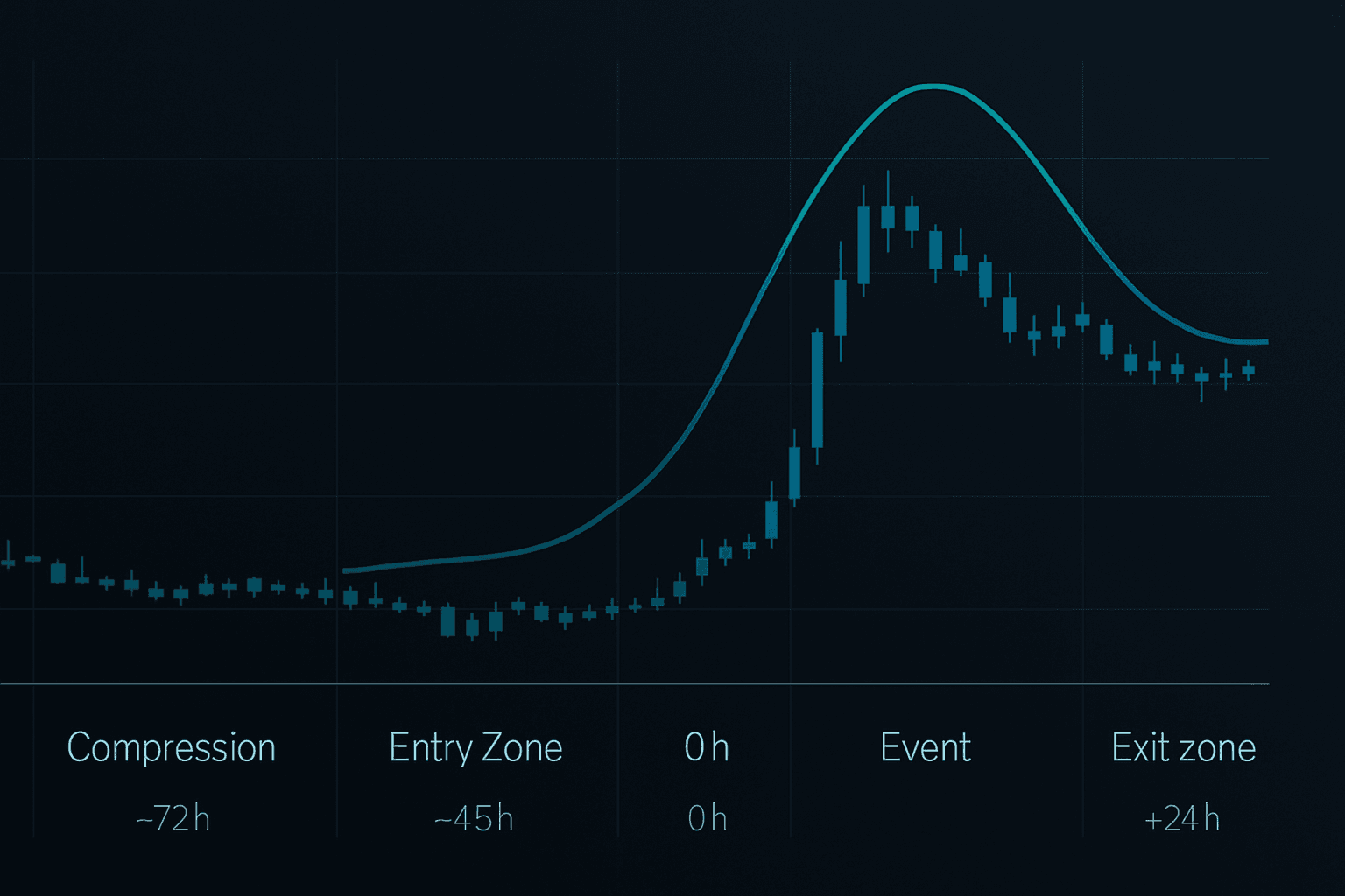 72hodinová okna zpráv vytvářejí předvídatelné exploze volatility