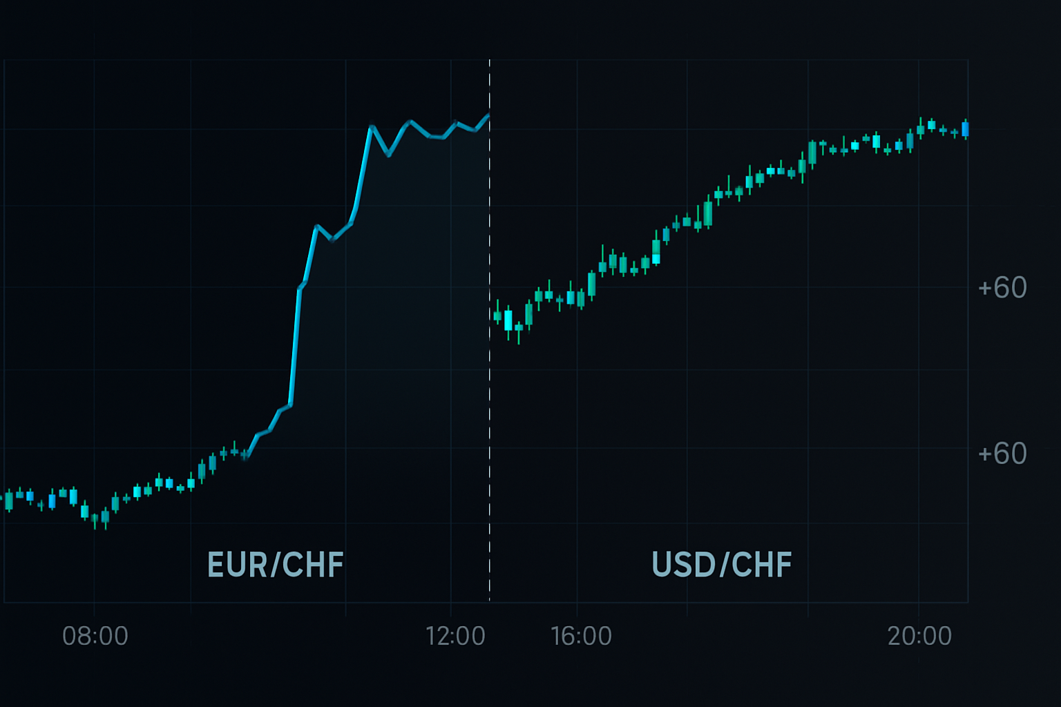 एसएनबी हस्तक्षेप: यूरो/स्विस फ्रैंक, डॉलर/स्विस फ्रैंक से 4 घंटे आगे