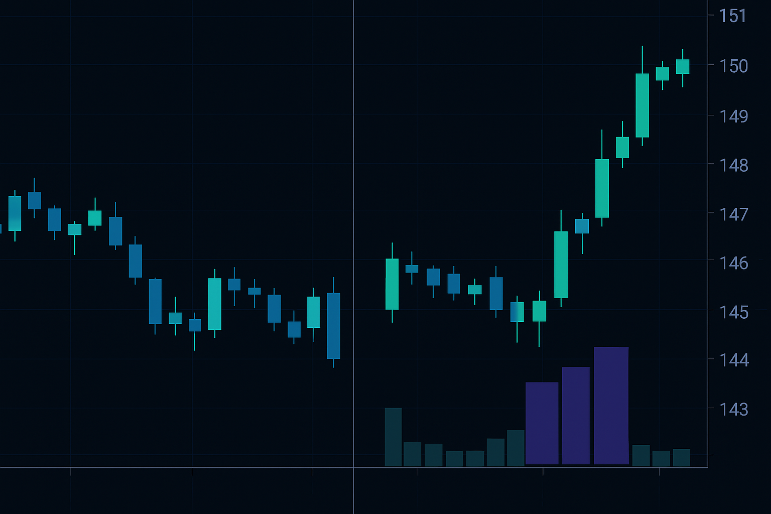 AAPL September 2021: Standard chart vs dark pool activity revealing hidden accumulation