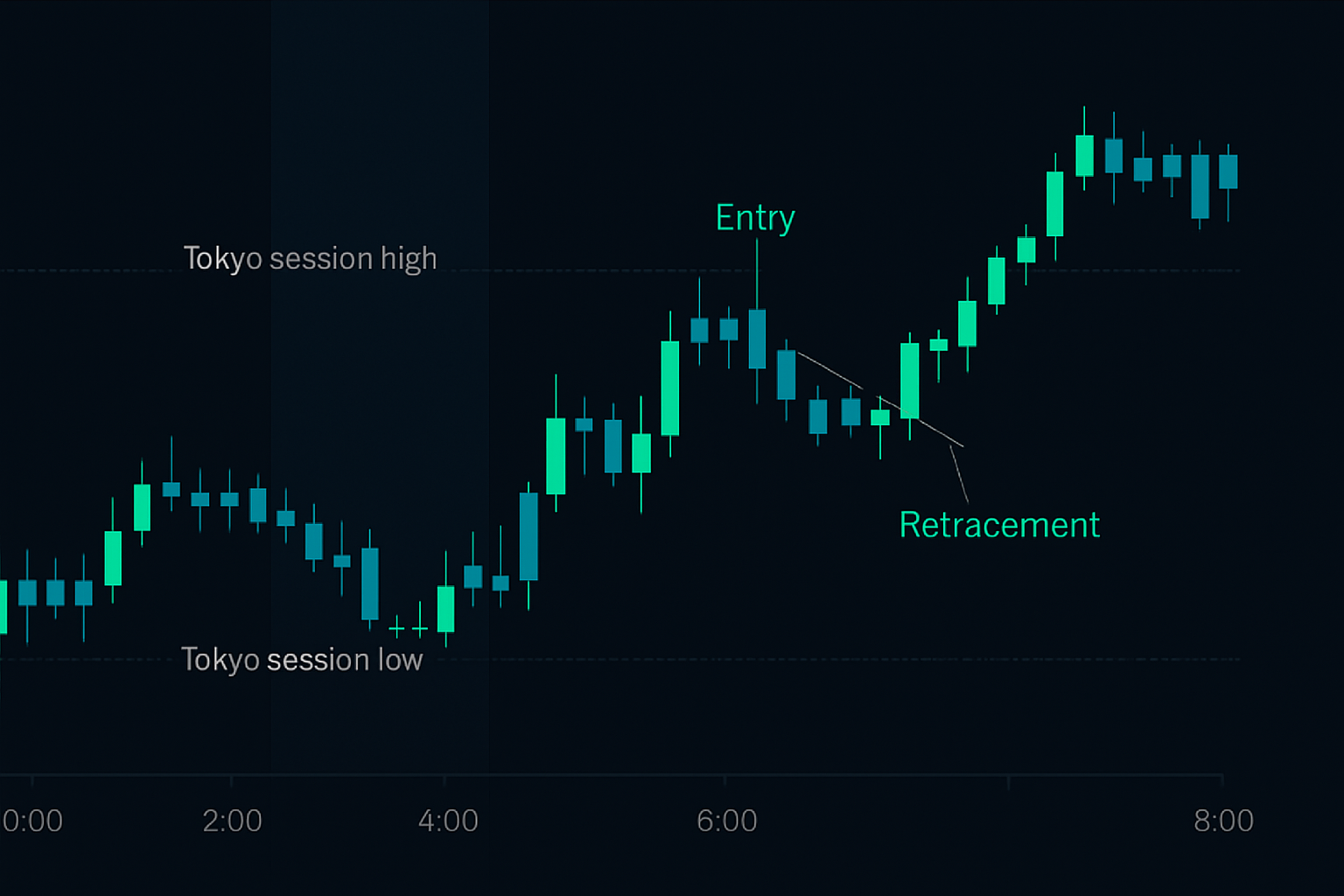 USD/JPY Tokyo-London overlap retracement pattern with entry rules