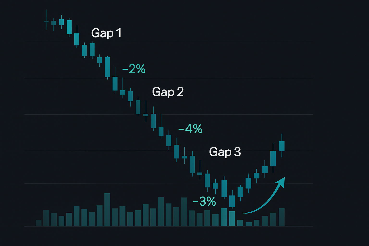 The three-gap capitulation sequence with volume progression