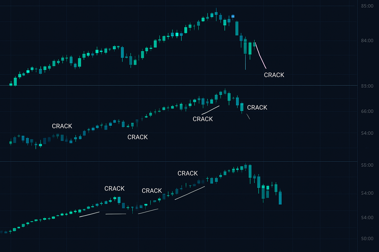 Markedsstruktursammenbrudd i 2018 på tvers av flere tidsrammer