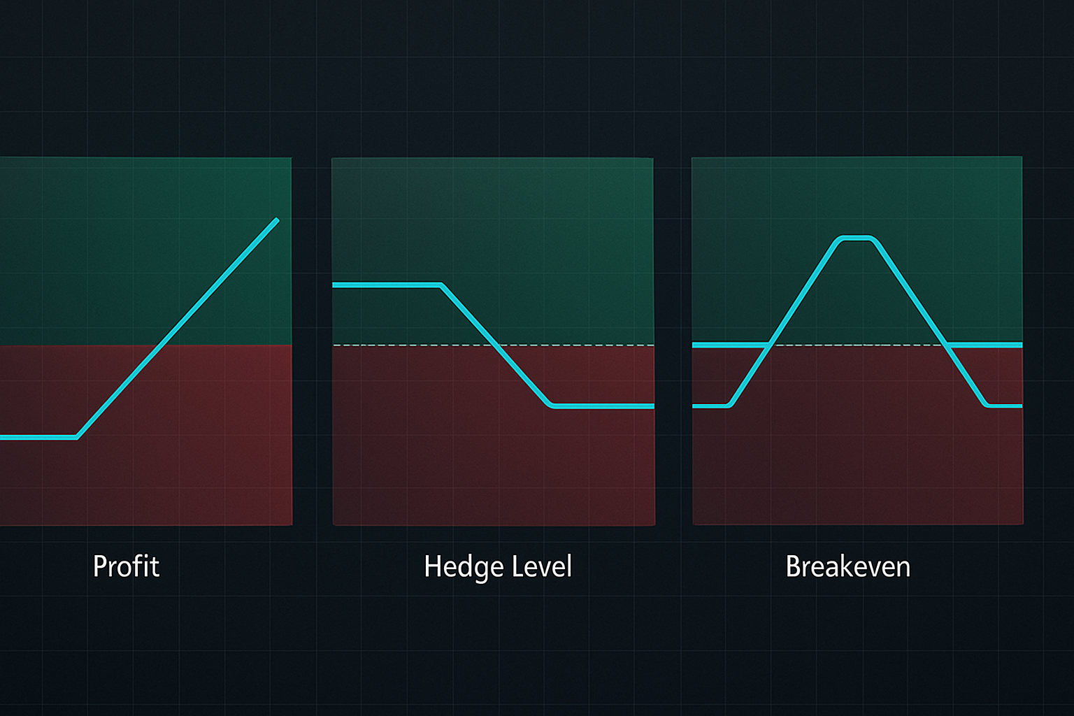 Three core synthetic strategies: payoff profiles and breakeven analysis
