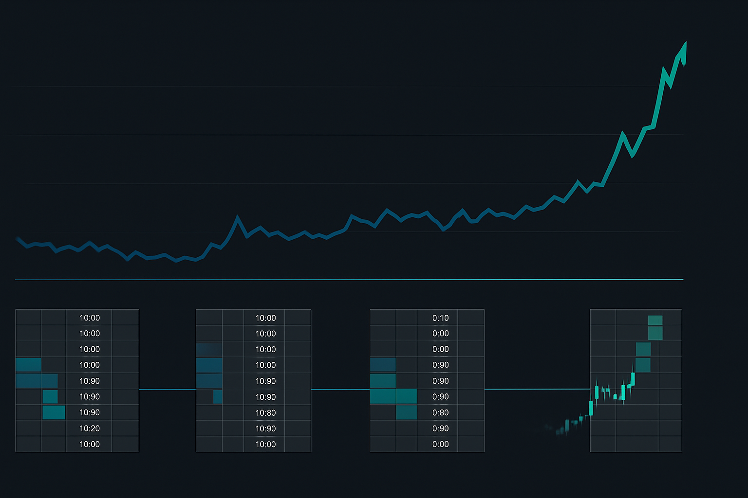 Tidslinjen for det 4-trins akkumulationsmønster fra detektion til profit