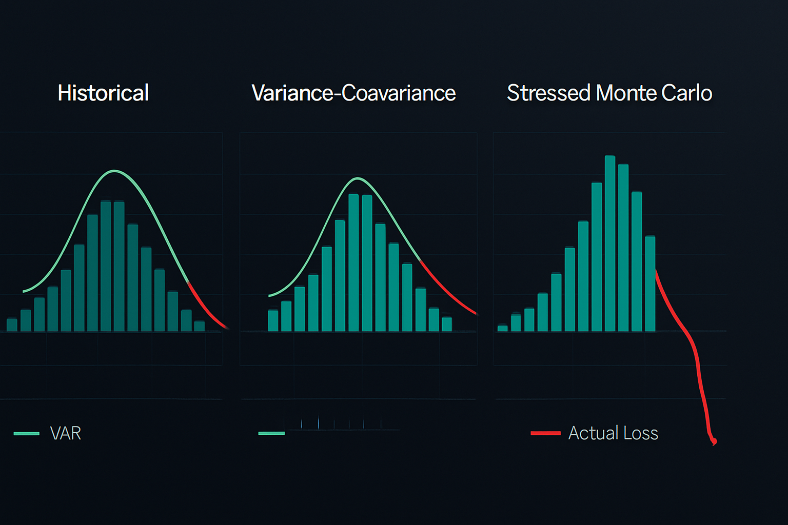 Three VaR methods comparison during market stress